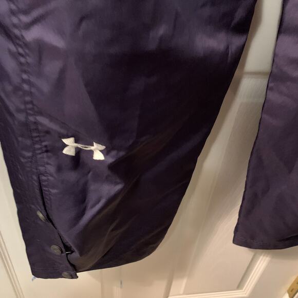 Vintage Under Armour Womens Belted Rain Pants Size XXL Navy Blue Ankle Snaps - Picture 6 of 10